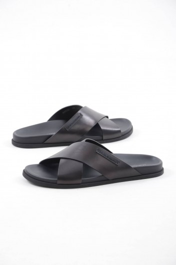 Dolce & Gabbana Men Leather Slides - A80134 AZ630