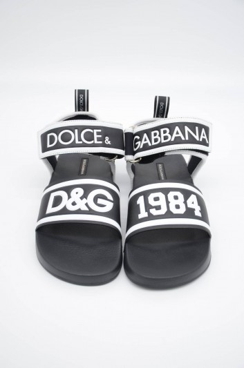 Dolce & Gabbana Men Logo Leather Slides - CS1652 AZ690