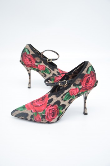 Dolce & Gabbana Women Leopard Roses Heeled Shoes - CD1283 AZ423