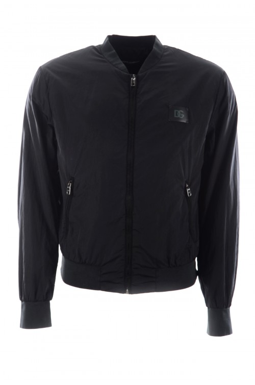 Men's Hooded quilted nylon jacket with logo, DOLCE & GABBANA