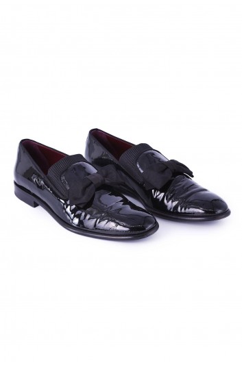 Dolce & Gabbana Men Ribbon Pantent Leather Loafers - A50390 AX651