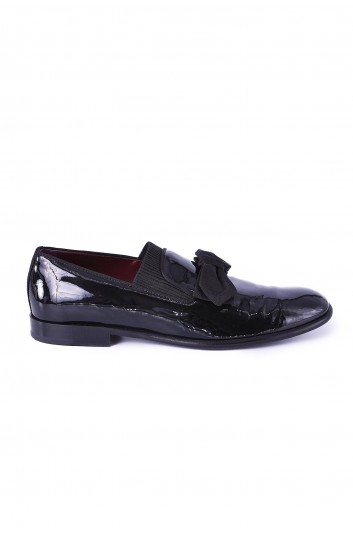 Dolce & Gabbana Men Ribbon Pantent Leather Loafers - A50390 AX651