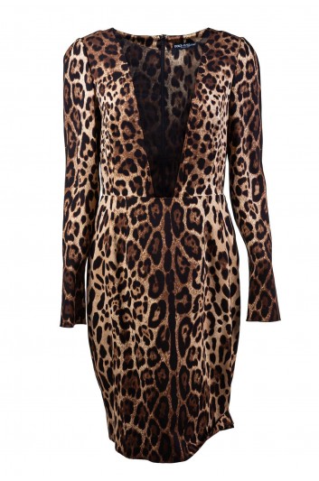 Dolce & Gabbana Vestido Medio Leopardo Mujer - F6R7HT FSADD