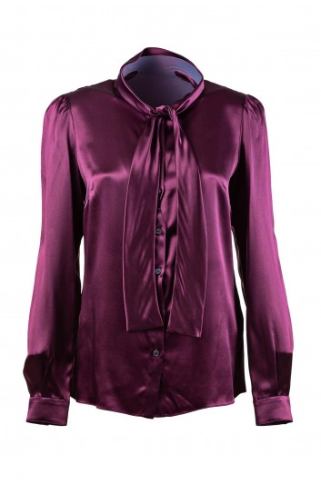 Dolce & Gabbana Women Silk Bow Long Sleeve Shirt - F5L63T FU1AU