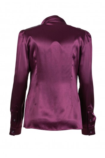 Dolce & Gabbana Women Silk Bow Long Sleeve Shirt - F5L63T FU1AU