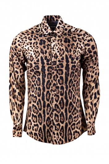 Dolce & Gabbana Camisa Leopardo Manga Larga Hombre - G5EJ1T HS5E3