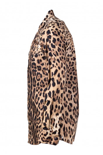 Dolce & Gabbana Camisa Leopardo Manga Larga Hombre - G5EJ1T HS5E3