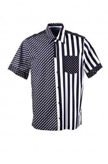 Dolce & Gabbana Men Dots and Stripes Short Sleeve Shirt - G5JS0T GEZU5