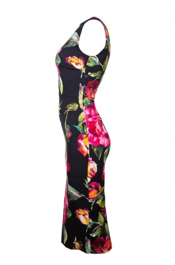 Dolce & Gabbana Vestido Largo Rosas Sin Mangas Mujer - F6ADCT FSA30