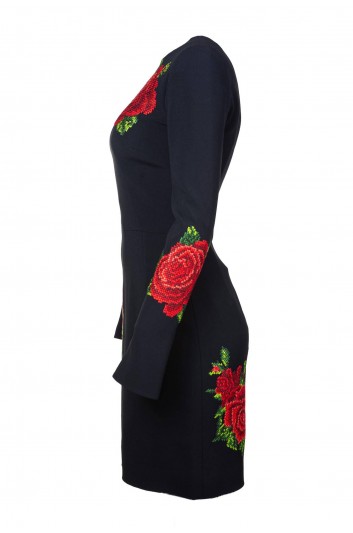 Dolce & Gabbana Vestido Rosas Medio Mujer - F6K6TZ GD0Q4