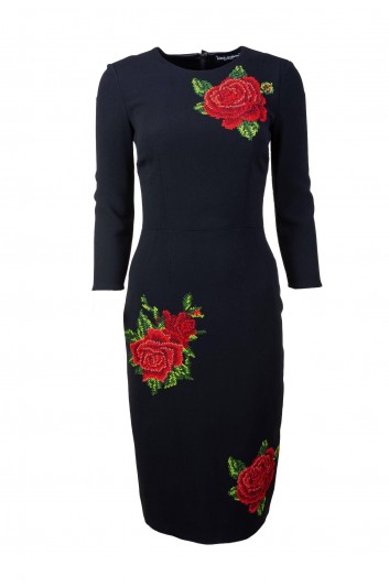 Dolce & Gabbana Vestido Rosas Medio Mujer - F6K7PZ GD0Q4