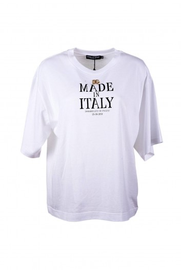 Dolce & Gabbana Camiseta Manga Corta "Made in Italy" Mujer - F8O48Z G7C1Q