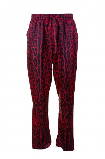 Dolce & Gabbana Men Silk Animal Print Trouser - GV01AT IS1KG