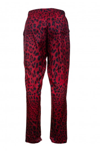 Dolce & Gabbana Pantalón Seda Estampado Animal Hombre - GV01AT IS1KG