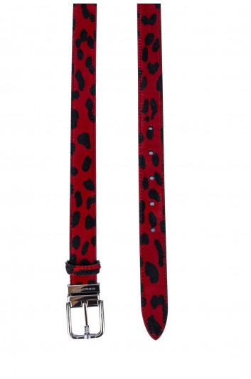 Dolce & Gabbana Cinturón Pelo Estampado Animal 2,5 cm Hombre - BC4337 AQ854