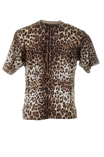 Dolce & Gabbana Camiseta Manga Estampado Animal Corta Hombre - G8MP5T HS7EE