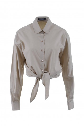 Dolce & Gabbana Women Short Bow Long Sleeve Shirt - F5K68T FU5K9