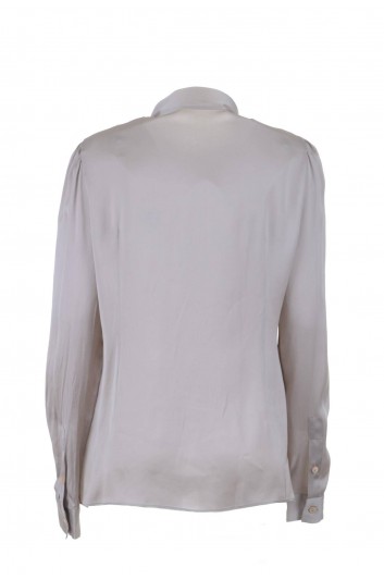 Dolce & Gabbana Women Bow Silk Long Sleeve Shirt - F5I11T FU1RX