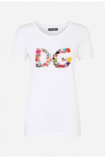 Dolce & Gabbana Women DG Buttons Short Sleeve T-shirt - F8H32Z G7YOM