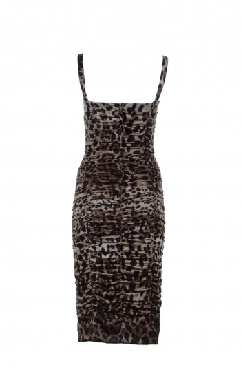 Dolce & Gabbana Vestido Medio Leopardo Tirantes Mujer - F6C1JT FSAXY