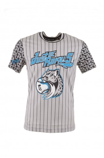 Dolce & Gabbana Camiseta Beisbol Leopardo Manga Corta Hombre - G8KD0T G7C3Q