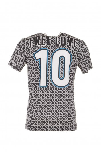 Dolce & Gabbana Camiseta Beisbol Leopardo Manga Corta Hombre - G8KD0T G7C3Q