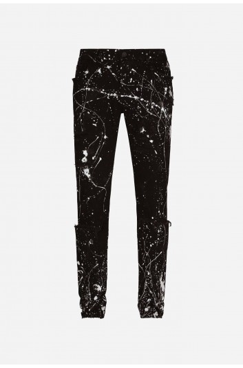 Dolce & Gabbana Men Skinny Broken Paint Jeans - GY07LD G8FY4