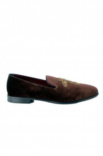 Dolce & Gabbana Men Velvet Jewels Cross Loafers - A50432 AO255