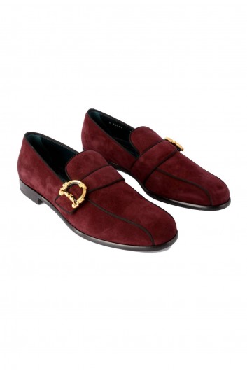 Dolce & Gabbana Men Suede DG Buckle Loafers