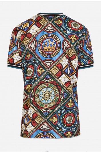 Dolce & Gabbana Men Stained Glass Window Print Short Sleeve T-shirt - G8KC0T FS7TU