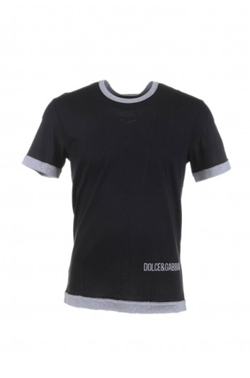 Dolce & Gabbana Camiseta DG Logo Espalda Manga Corta Hombre - G8MF4T FI73A