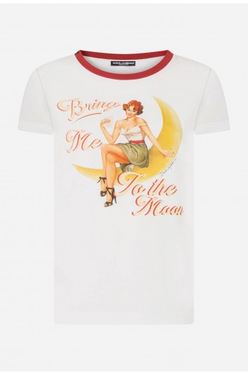 Dolce & Gabbana Women Pin-Up Short Sleeve T-shirt - F8L99T FI7TB