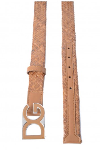 Dolce & Gabbana Men Braided Leather DG Buckle 3cm Belt - BC4457 AW043