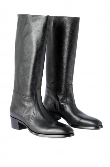 Dolce & Gabbana Men High Leather Heeled Boots - A70074 AA441