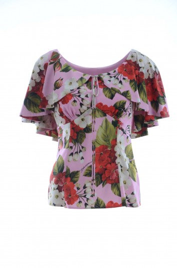 Dolce & Gabbana Blusa Volantes Flores Mujer - F74C2T FSAZW