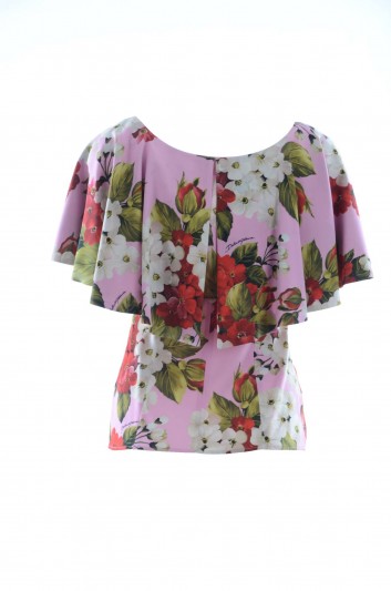 Dolce & Gabbana Blusa Volantes Flores Mujer - F74C2T FSAZW