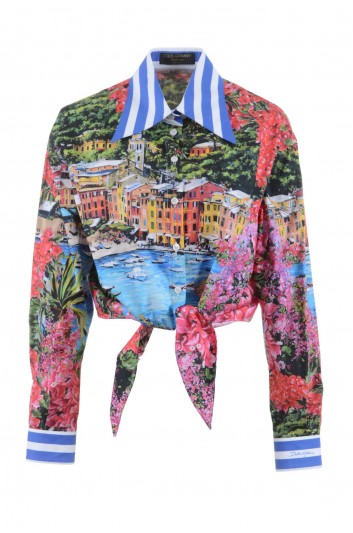 Dolce & Gabbana Women Portofino Long Sleeve Knot Shirt - I55M2W HH5D1