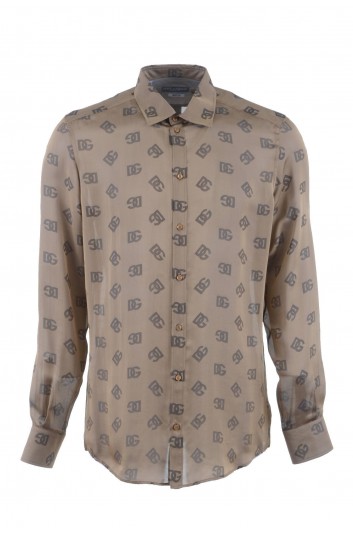 Dolce & Gabbana Camisa Estampado Logos Manga Larga Hombre - G5KY6T FJ1JT