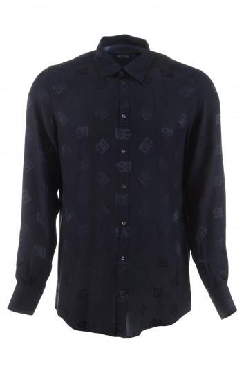 Dolce & Gabbana Camisa Estampado Logos Manga Larga Hombre - G5KY6T FJ1JO