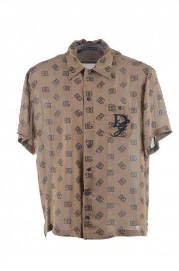 Dolce & Gabbana Camisa Estampado Logos Manga Corta Hombre - G5JH9T IS1QJ