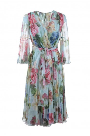 Dolce & Gabbana Vestido Largo Seda Flores Mujer - F6H4FT IS1AT