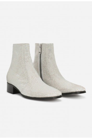 Dolce & Gabbana Strass Zipped Men Booties - A60414 AQ831