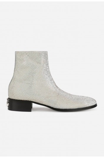 Dolce & Gabbana Strass Zipped Men Booties - A60414 AQ831